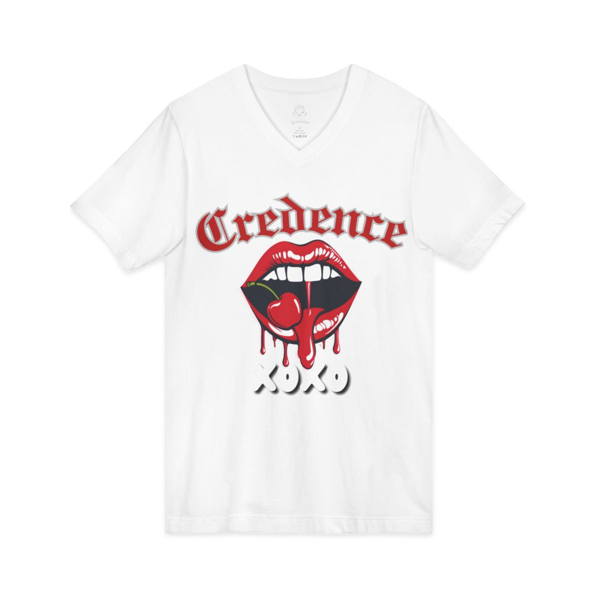 Xoxo women’s jersey v-neck T-shirt (short sleeve