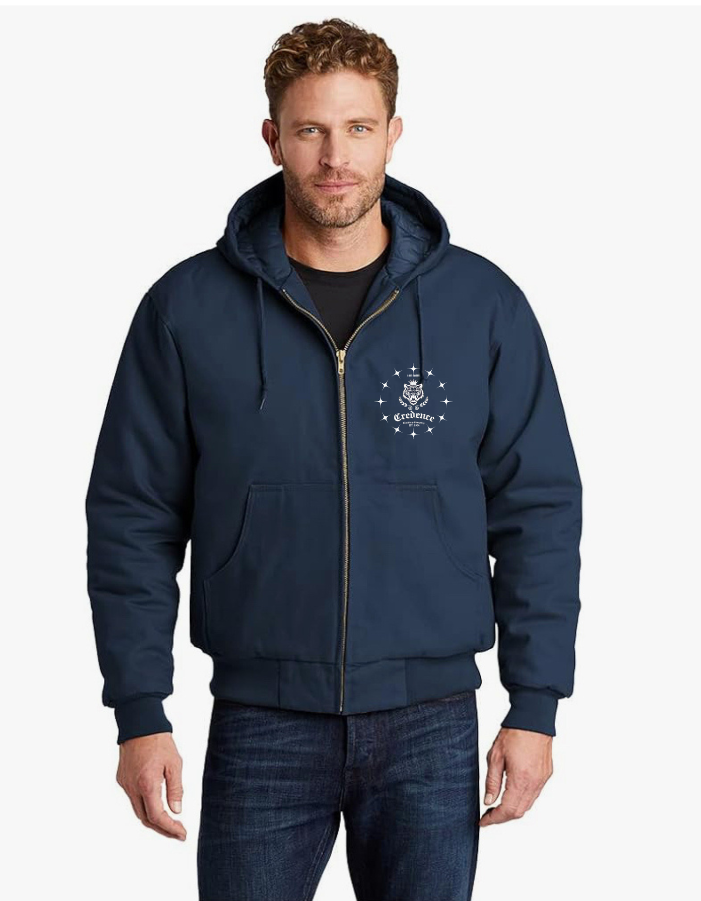 Credence hooded jacket embroidered