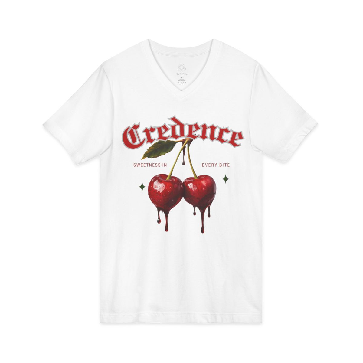 Wet cherries women’s jersey v-neck T-shirt (short sleeve