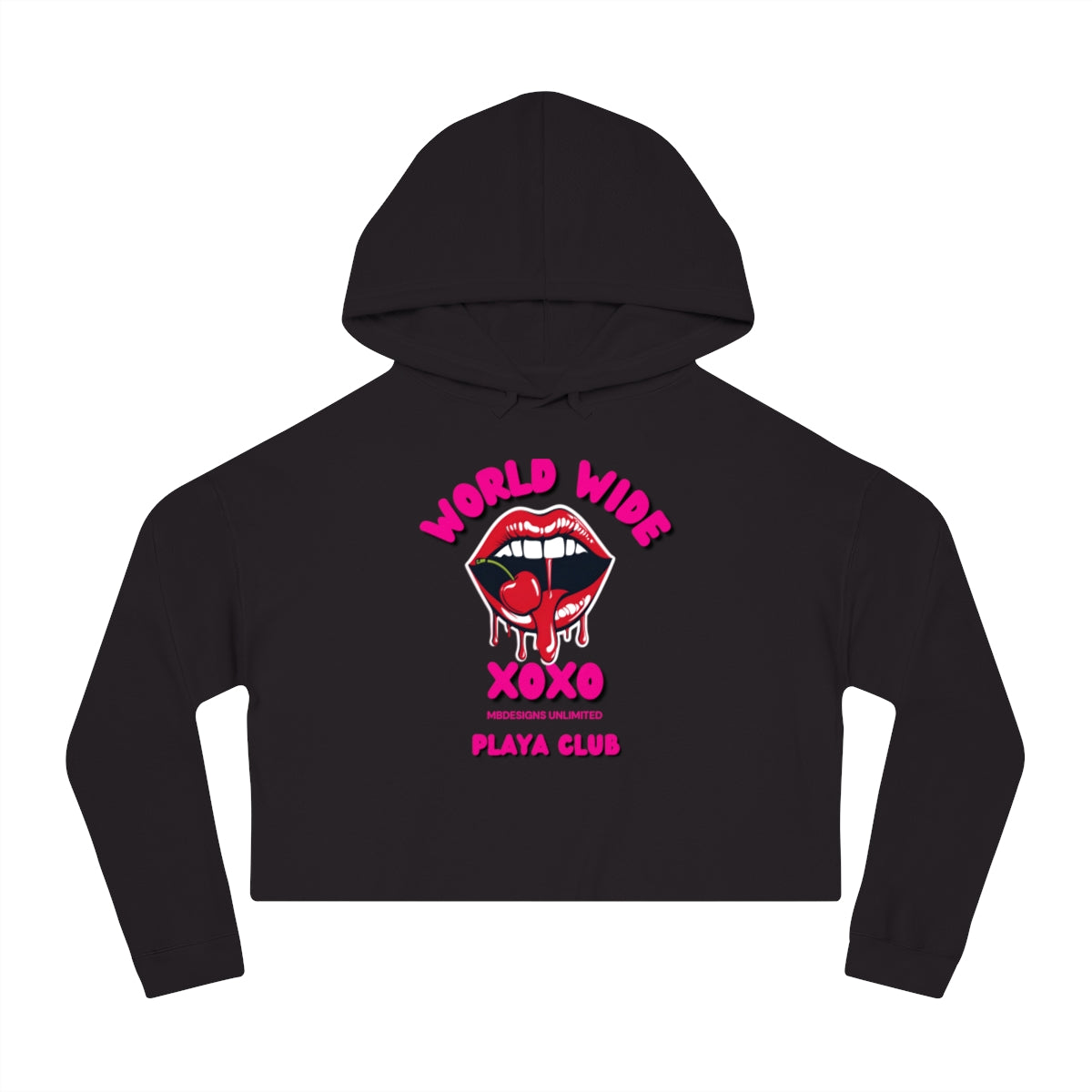 World Wide Playas Club crop hoodie