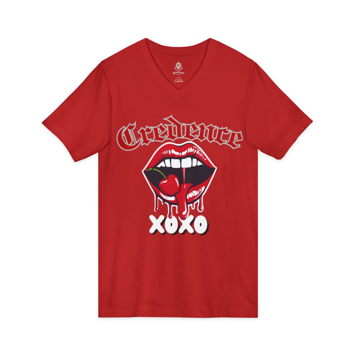 Xoxo women’s jersey v-neck T-shirt (short sleeve