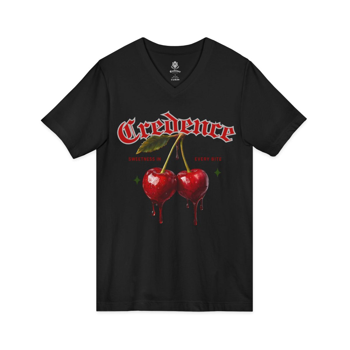 Wet cherries women’s jersey v-neck T-shirt (short sleeve