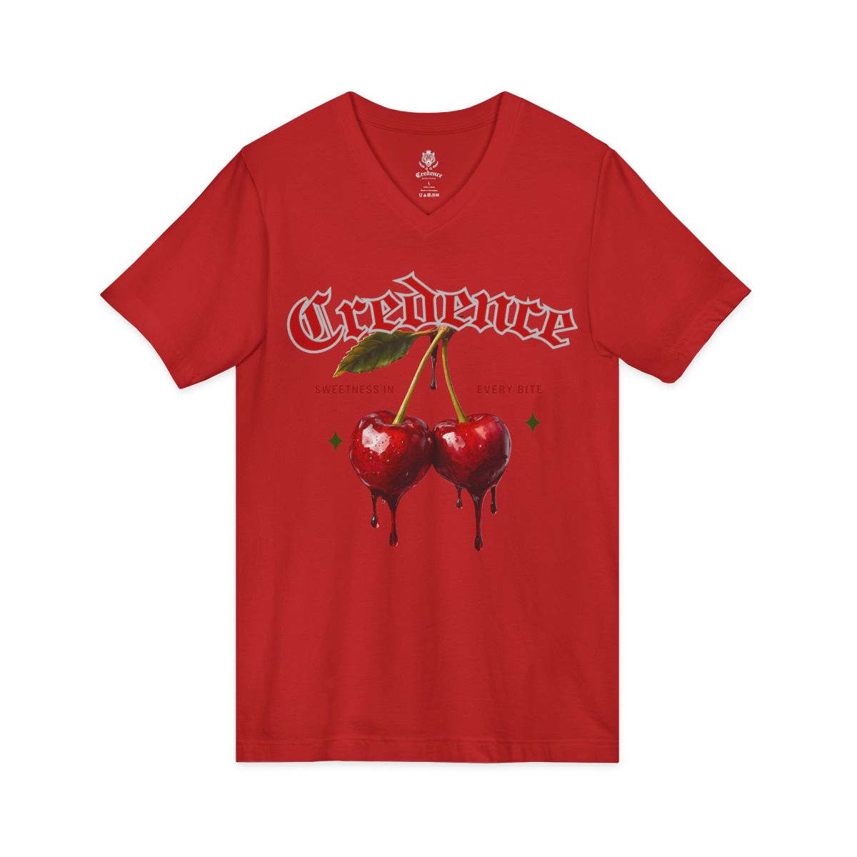 Wet cherries women’s jersey v-neck T-shirt (short sleeve