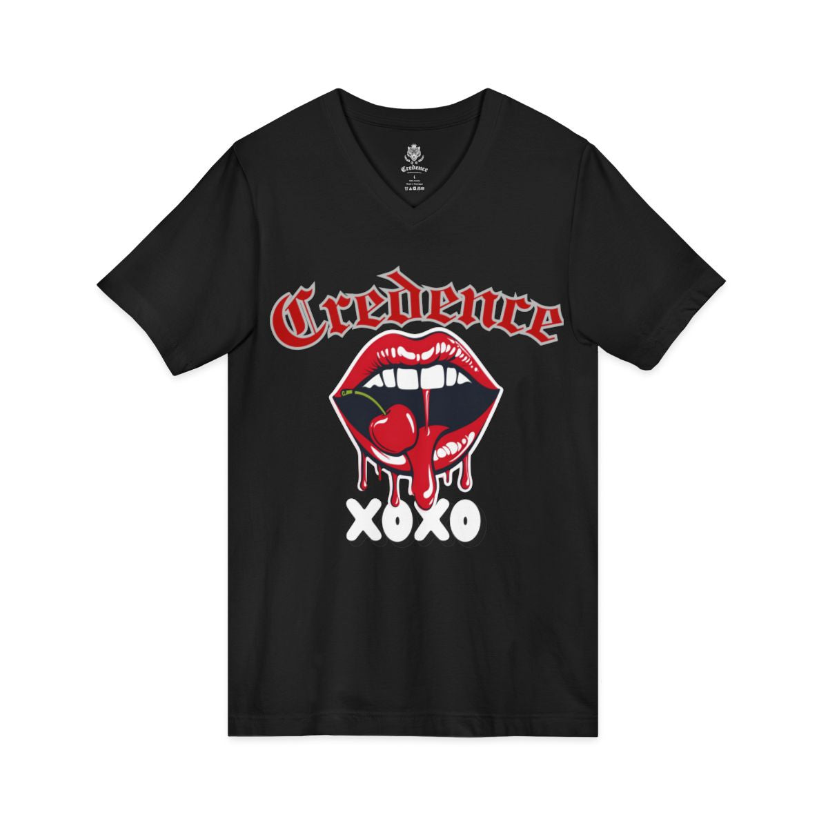 Xoxo women’s jersey v-neck T-shirt (short sleeve